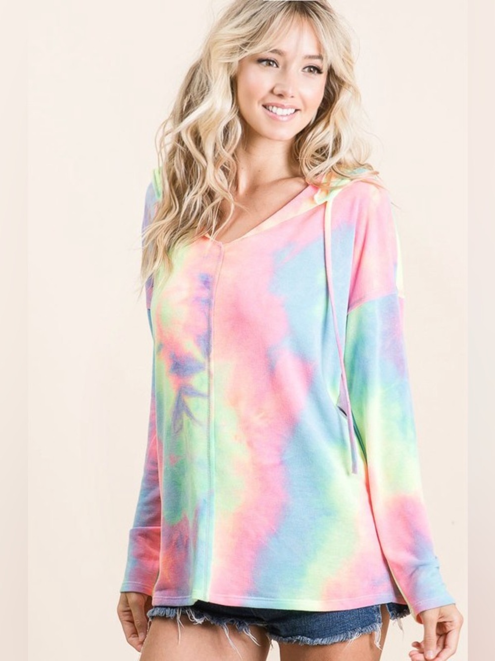 BiBi Tie Dye Terry Long Sleeve Hoodie - Picture 8 of 15